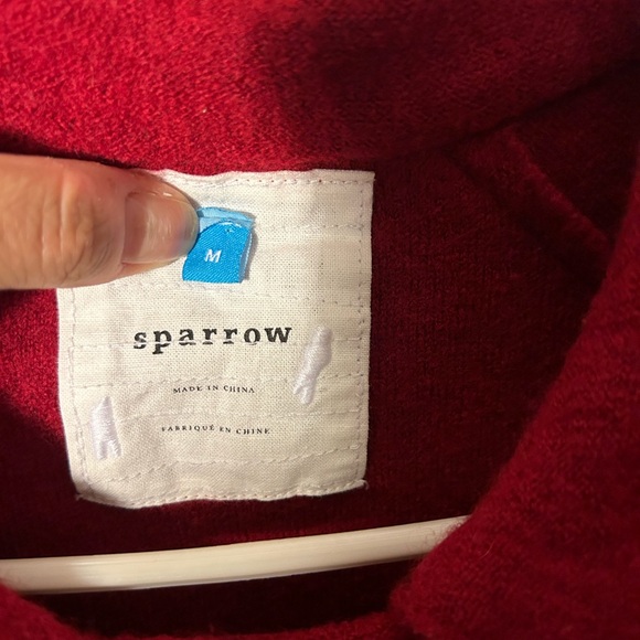 ANTHROPOLOGIE SPARROW RED WOOL BUTTON UP SWEATER JACKET WITH POCKETS SIZE MEDIUM - Picture 8 of 10